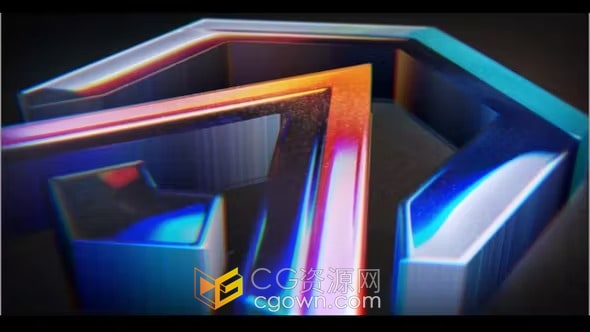 大气光泽三维LOGO扫光动画标志片头-AE模板下载