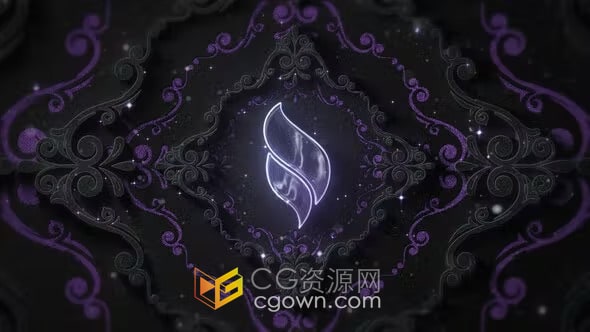 哥特式装饰品边框豪华深色皇家标志动画-AE模板