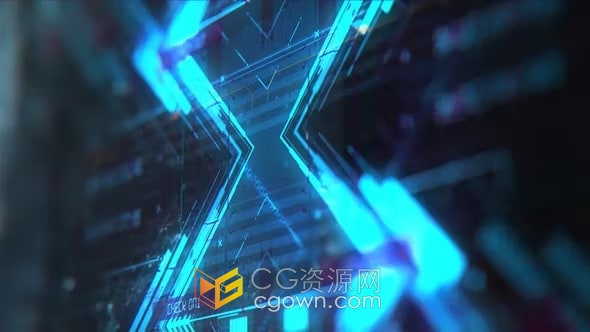 AE模板-计算机高科技屏幕界面信息扫描故障标志动画