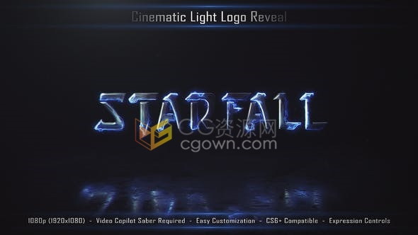能量电流描边燃烧闪光LOGO动画电影片名视频片头效果-AE模板下载