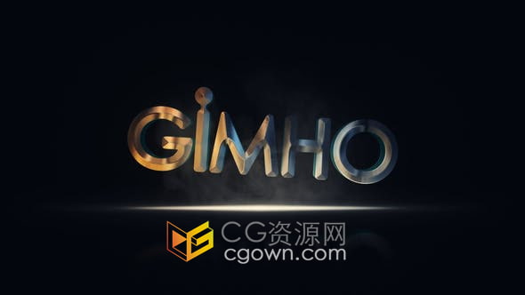 AE模板-3D光泽金属质感弹出标志动画烟雾效果LOGO片头