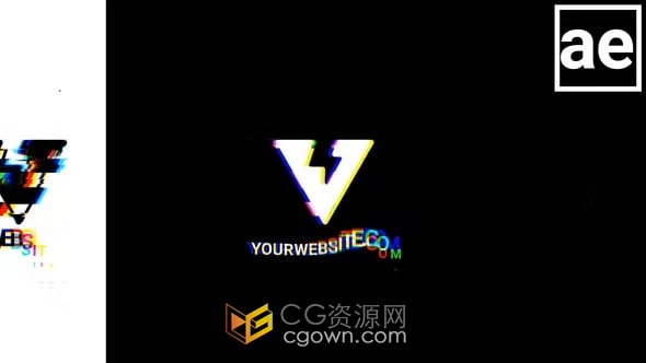 游戏介绍3D标志RGB分离故障动画效果-AE LOGO模板