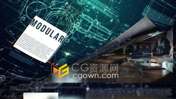商业合作建筑公司工程企业蓝图技术宣传介绍幻灯片-AE模板