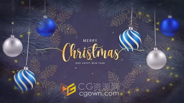 AE模板-圣诞问候新年祝福贺卡年终节日销售活动片头