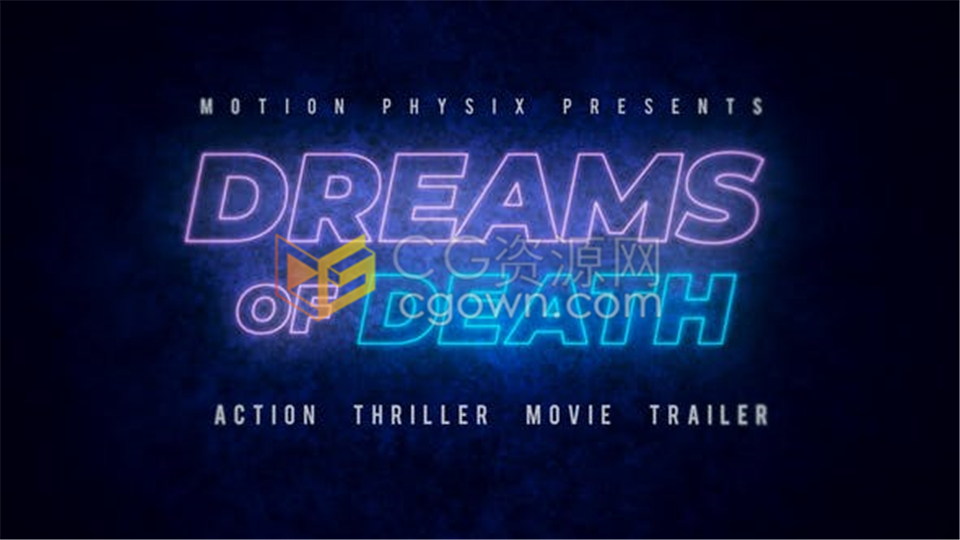 动作电影冒险惊悚片预告片霓虹灯文字效果体育宣传片视频制作-AE模板下载