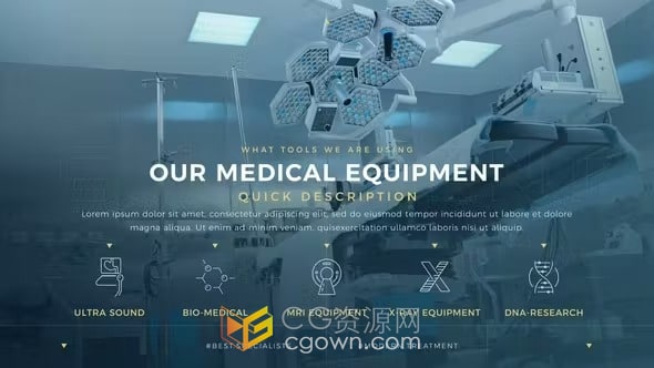 医疗保健医学宣传幻灯片含55个医疗图标-AE模板