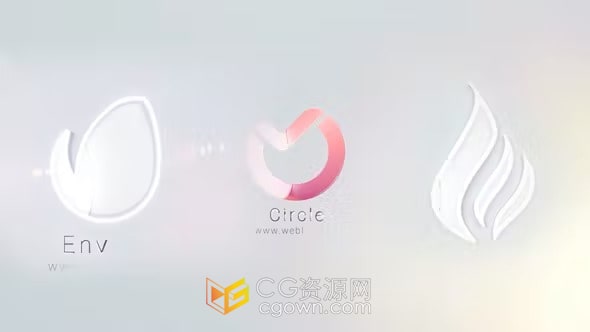 AE模板-简约干净快速清晰光泽轮廓标志缩进动画LOGO