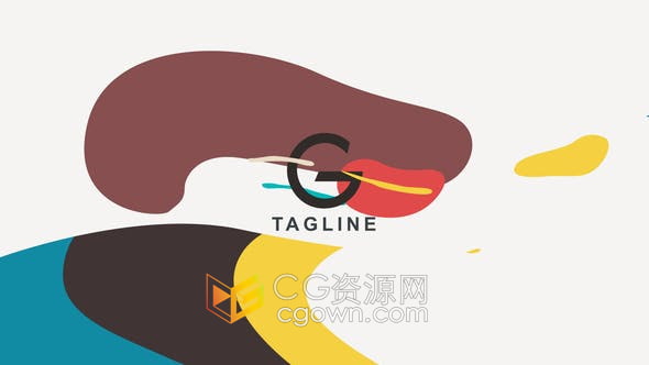 AE模板-多彩流动涂鸦水墨效果烹饪节目有趣视频艺术介绍片头LOGO动画