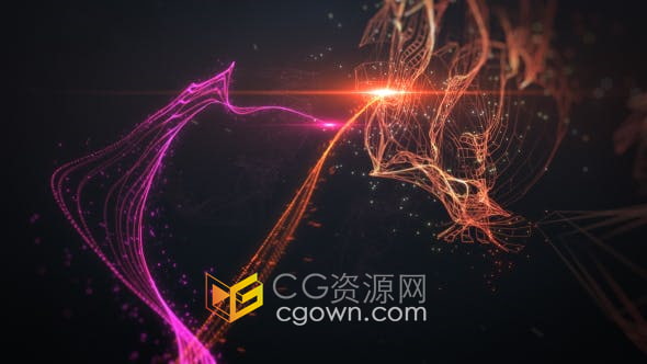 AE模板-抽象3D闪烁耀斑彩色粒子光效Trails拖尾演绎标志LOGO动画