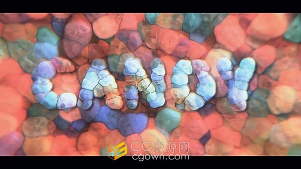 抽象多彩艺术效果极简糖果文字标题动画-AE模板