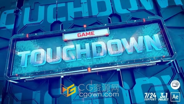 3D标志视频过渡用于体育赛事运动游戏和流媒体logo转场-AE模板