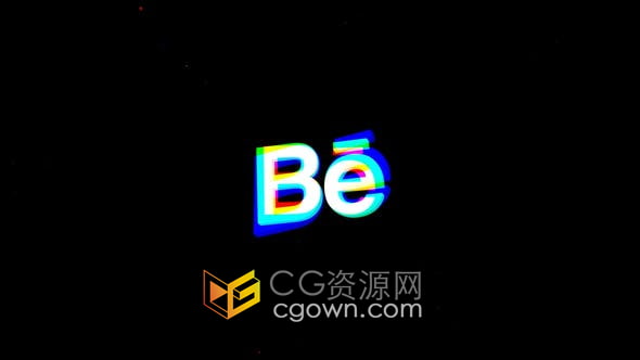 AE模板-带音效快速闪烁rgb拆分抖音LOGO动画效果快速故障标志