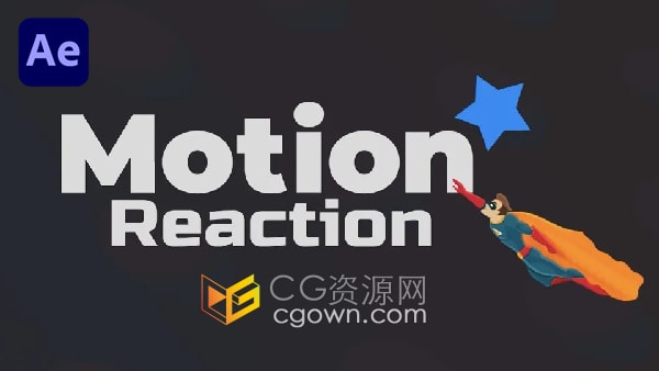 AE脚本Motion Reaction V1.2图层运动拖尾变形工具