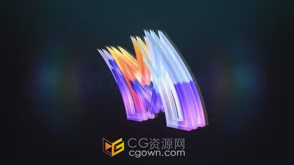 AE模板-现代技术风格发光线条logo翻转动画标志短片