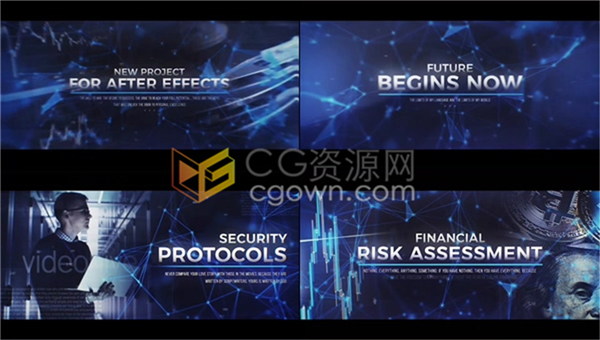 科技感Plexus粒子动画金融企业商务公司计算机数字技术介绍片头视频-AE模板下载
