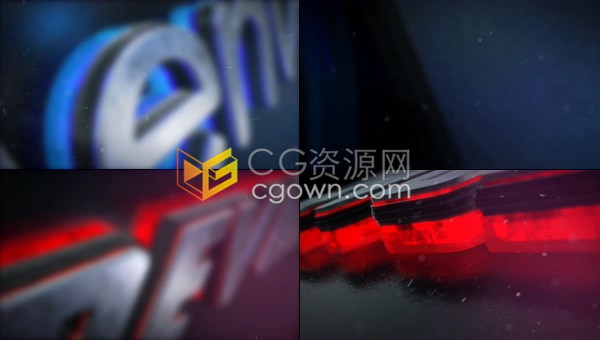 3D霓虹灯辉光金属LOGO动画效果视频片头制作工程文件-AE模板下载
