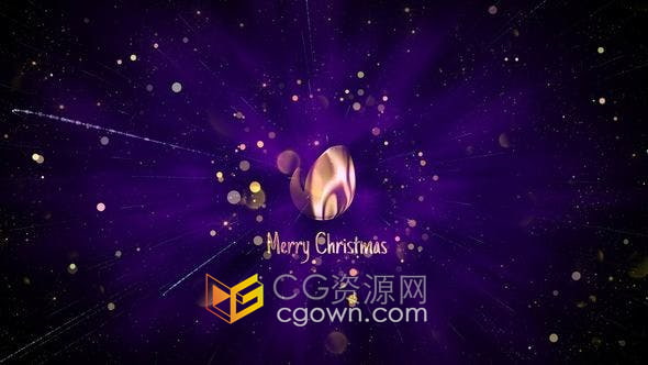 AE模板-非常炫美带有闪光粒子和散景动画效果圣诞新年节日活动标志片头