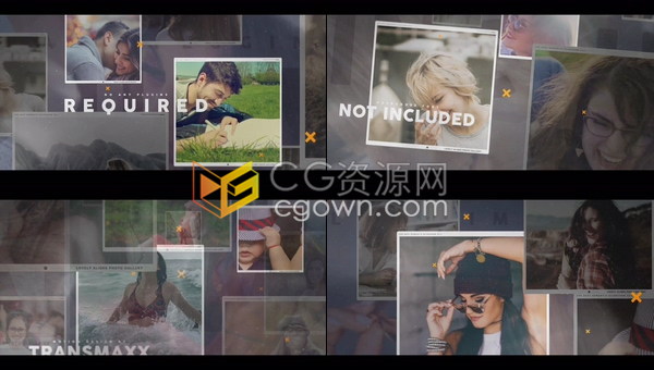 浪漫爱情相册照片开场家庭温馨爱情浪漫相框照片展示动画视频相册-AE模板下载