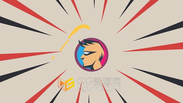 AE模板-超酷的卡通漫画色彩风格复古标志LOGO动画展示