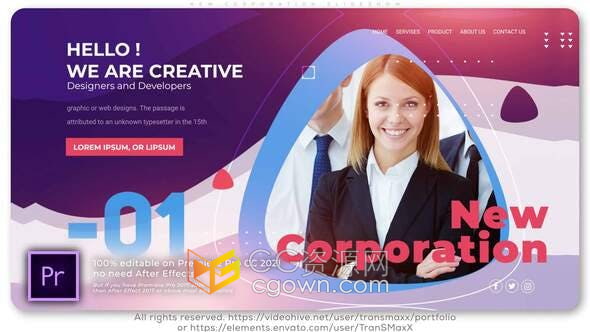 AE/PR模板-创意商业开场白潮流风格企业介绍商务中心展览大厅视频显示