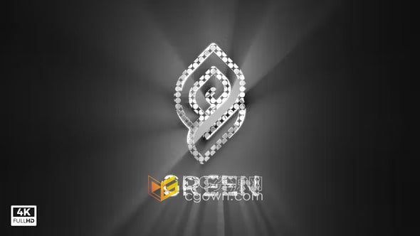 简单线条描边高端企业LOGO闪亮发光标志动画-AE模板