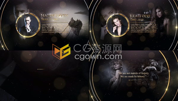 金色高贵大气晚会开场介绍公司发展历史时间轴视频效果制作工程-AE模板下载