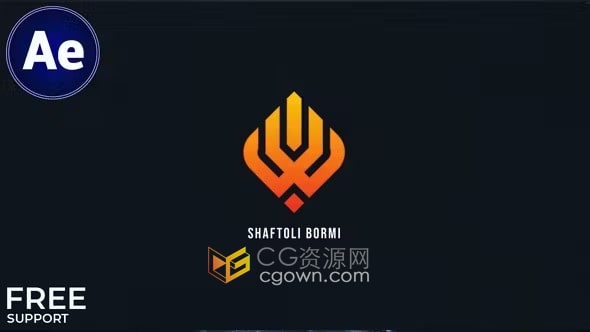 简约大气三色线条演绎公司LOGO标志动画-AE模板