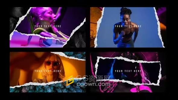 纸张撕裂效果撕纸过渡视频AE模板