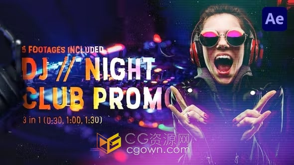 DJ音乐充满活力娱乐场所宣传介绍视频-AE与PR模板