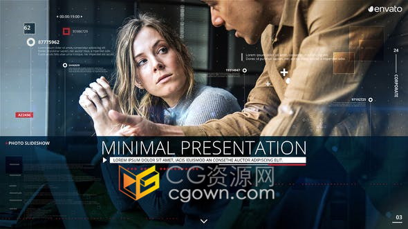 数字科技投影信息展示商务风公司会议简报演示幻灯片-AE模板