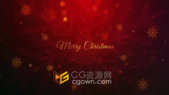 PR/AE模板-闪耀金色粒子标题制作圣诞新年问候晚会活动节日开场视频