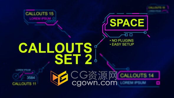 40个标注计算机数字索引设置动态动画化全屏标题动画-AE模板