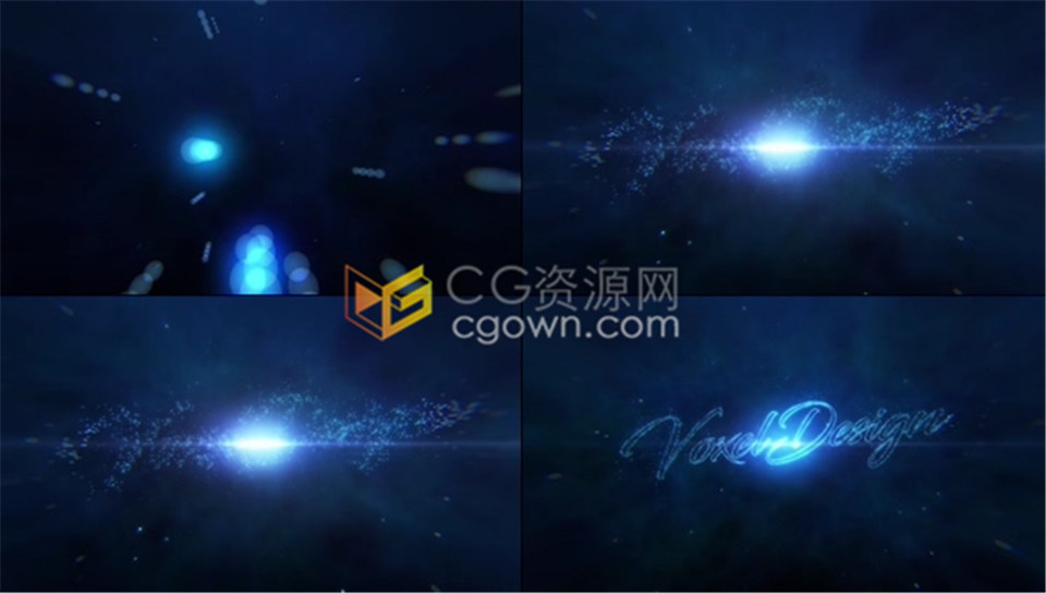 发光粒子汇聚成LOGO动画辉光闪光优雅标志片头视频-AE模板下载