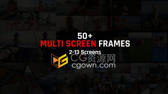 50多种多屏效果设计制作现代化多功能画面分割分屏视频墙-AE模板
