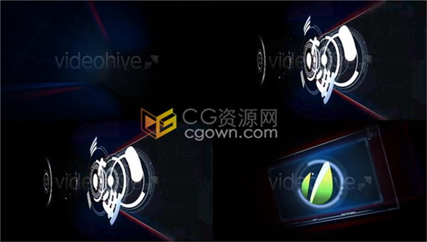 Hi-Tech高科技元素效果展示LOGO标志演绎视频片头-AE模板下载