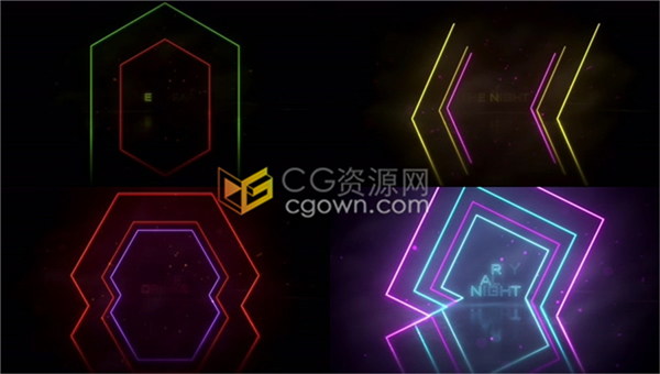 霓虹灯线条图形透视场景时尚宣传片庆典晚会活动开场视频-AE模板下载