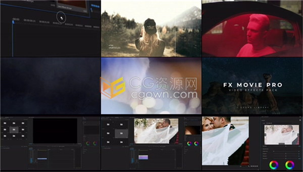FX电影素材包色彩校正LUT污垢膜灰尘镜头光效粒子烟雾视频素材与AE模板下载