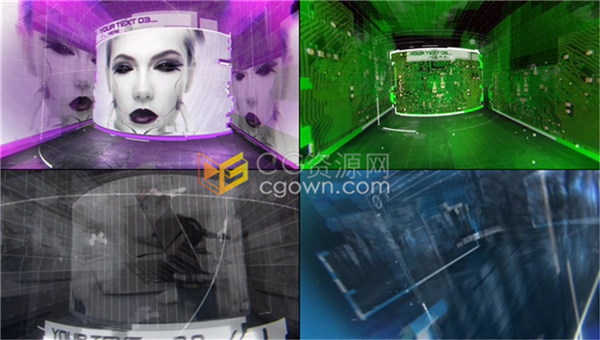 三维科技感曲面科技感图形展示动画体育现代游戏视频宣传片头-AE模板下载