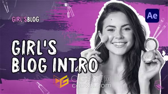 化妆技巧女博主介绍化妆师人物介绍动画视频-AE模板下载