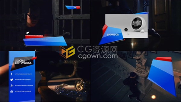 多边图形时尚设计电视包装字幕条直播节目接下来播出时间动画效果-AE模板下载