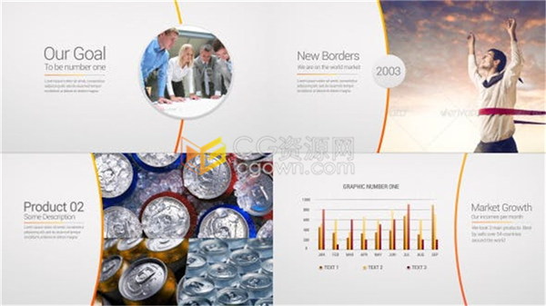 大气优雅企业演示介绍视频公司品牌产品服务推广动画弧线设计-AE模板下载