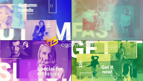 魅力时尚广告视频制作丰富多彩模特展示动画宣传片效果-AE模板下载