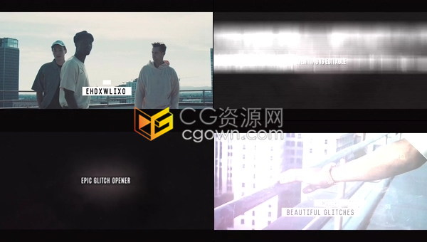 故障画面转场轰动城市街头介绍电影预告片运动宣传片视频-AE模板下载