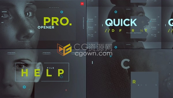 创意动态文字与照片排版宣传现代时尚企业Volg视频片头效果制作-AE模板下载