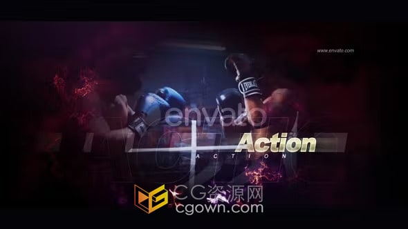 超燃震撼拳击战斗健身搏击体育运动视频片头-AE模板下载