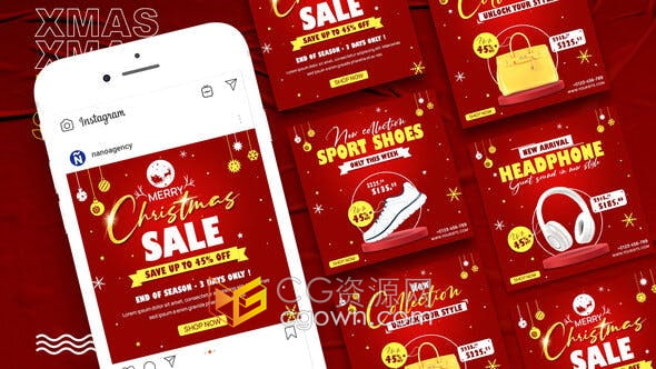 AE模板-社交媒体平台动态宣传海报多彩时尚节日促销广告动画