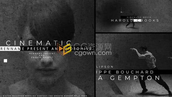 电影片名预告片故障文字动态介绍视频宣传片头动画效果制作-AE模板下载