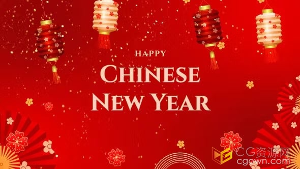 2024年农历新年相册红灯笼喜庆中国风春节祝福视频-AE模板