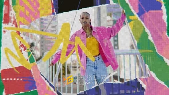 快速多彩动画纸张撕纸效果涂鸦手写元素艺术混搭开场白-AE模板