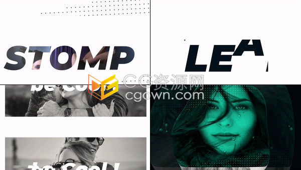 超酷明亮多彩快速时尚跺脚节奏文字标题排版宣传动感海报-AE模板下载